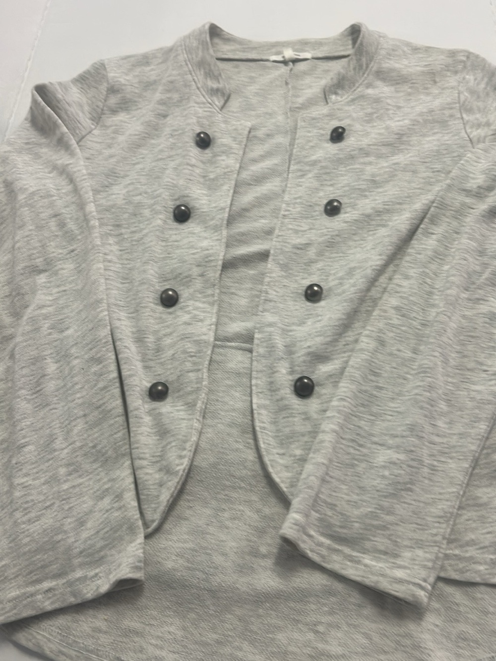 Maurices Heather Gray Double-Breasted Knit Blazer Jacket